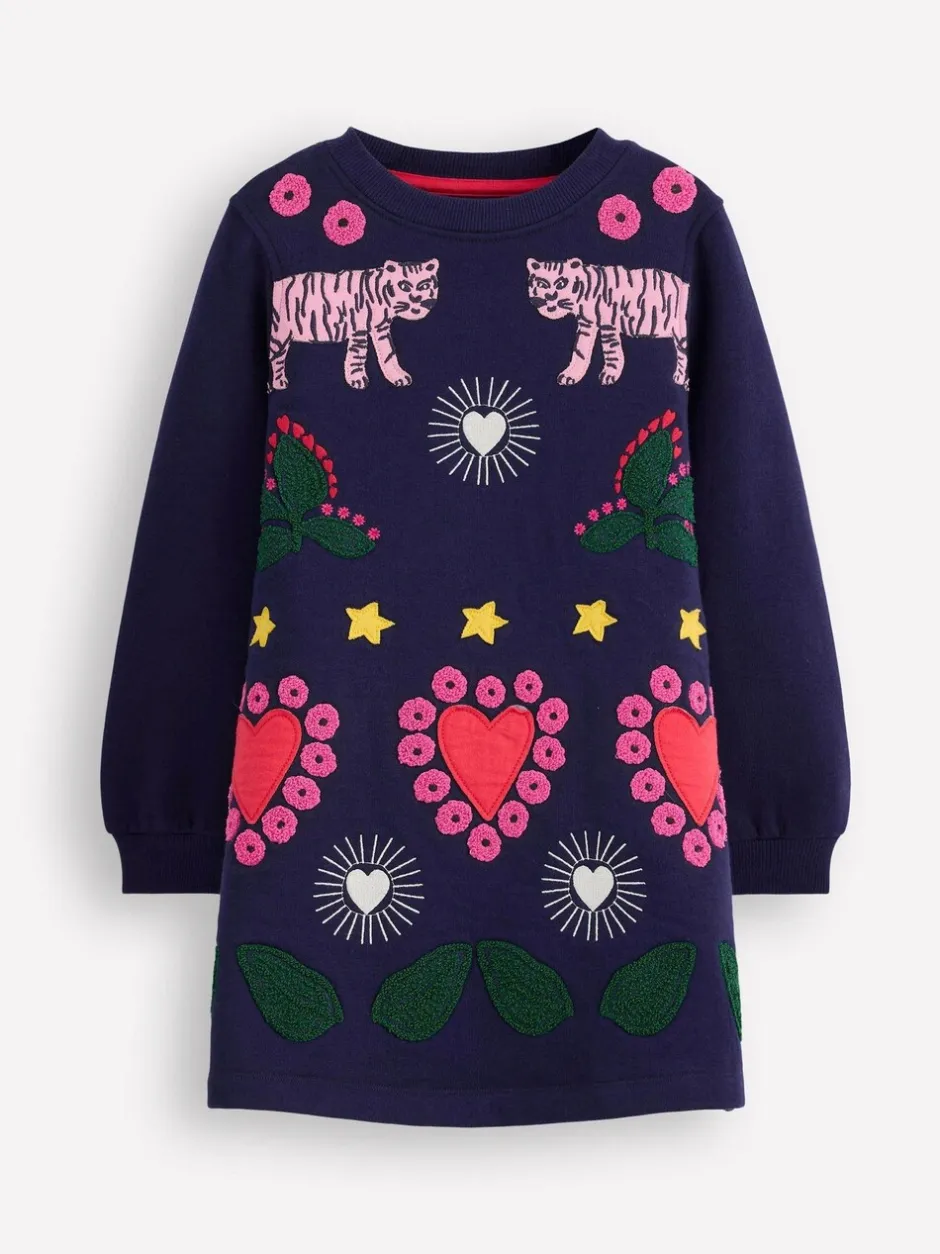 Gebreide Kleding|Boden Ida Sweatshirt Appliqué Dress
