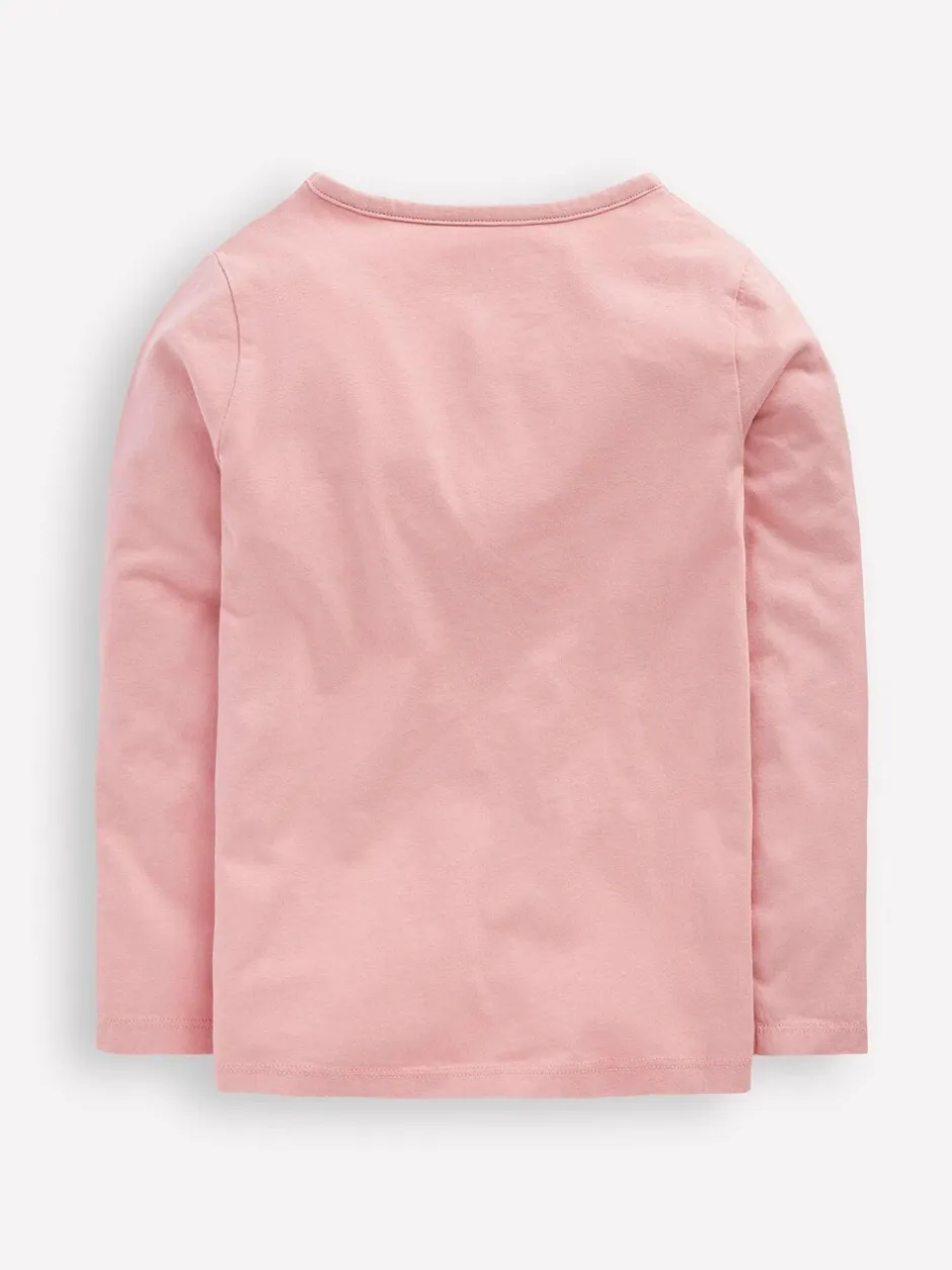 T-Shirts|Boden T-shirt met applicatie en lange mouwen