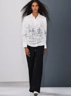 Blouses En Overhemden|Tops En T-Shirts|Next - Overhemd met lange mouwen Bootprint