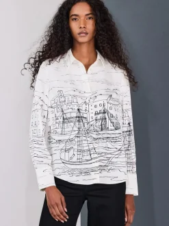 Blouses En Overhemden|Tops En T-Shirts|Next - Overhemd met lange mouwen Bootprint