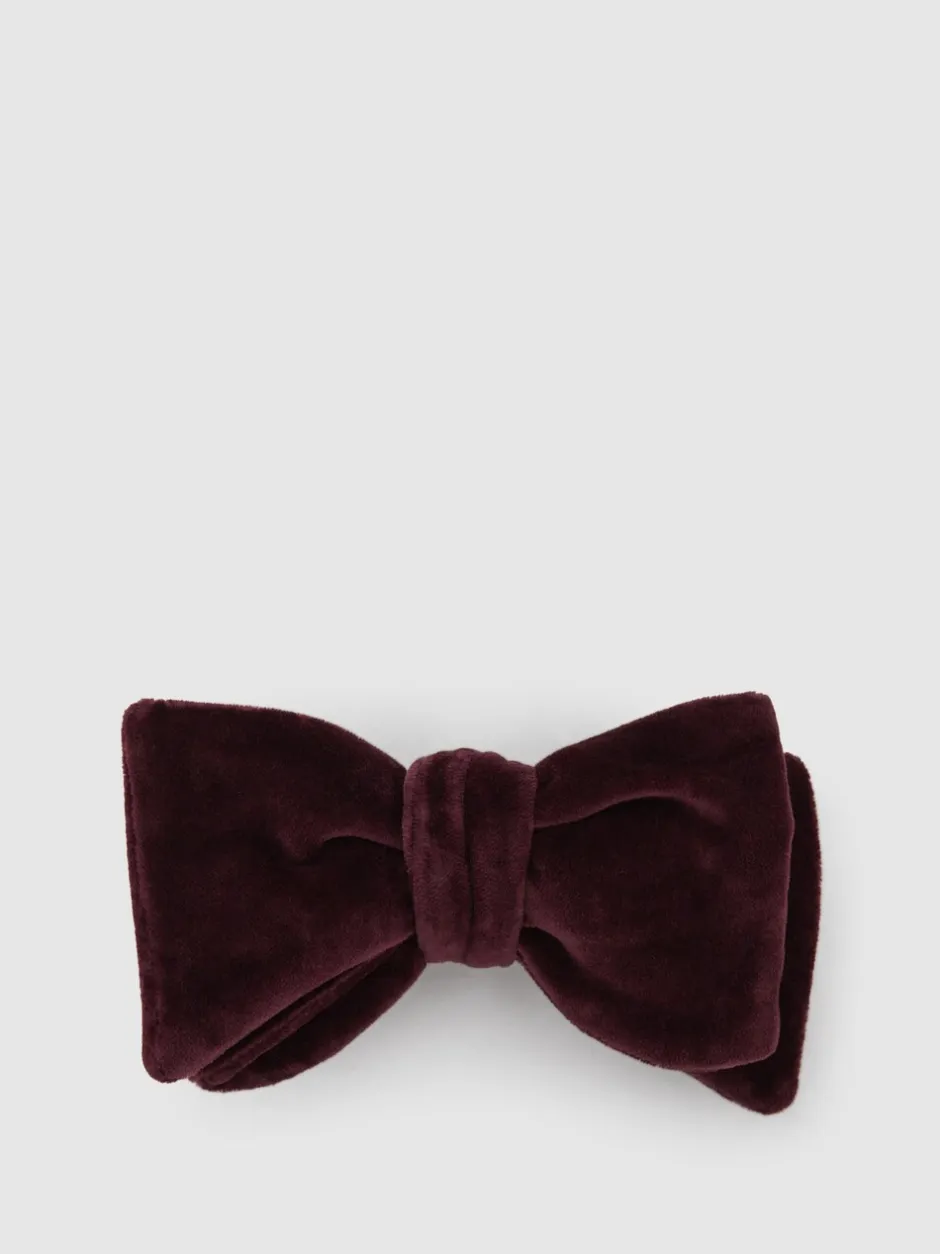 Stropdassen En Pochets*Reiss Bordeaux - Hike vlinderstrik van fluweel