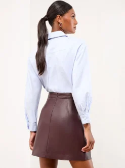 Rokken|Lipsy Bordeaux Rood imitatieleer - - Minirok