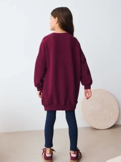Gebreide Kleding*Next Bordeauxrode Pailletten ster - Trui-jurk (3-16 jr)