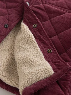 Blazers En Business-Jasjes|Jassen En Jacks*Next - Borg Lined Diamond Quilt Corduroy Shacket Bordeauxrood