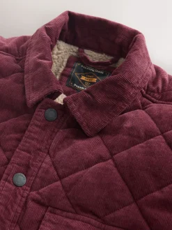 Blazers En Business-Jasjes|Jassen En Jacks*Next - Borg Lined Diamond Quilt Corduroy Shacket Bordeauxrood