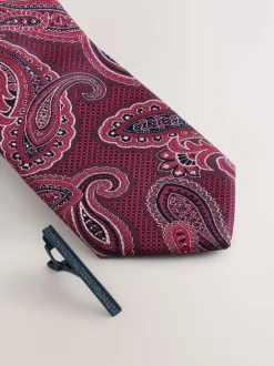 Stropdassen En Pochets*Next - Das met patroon Bordeauxrood