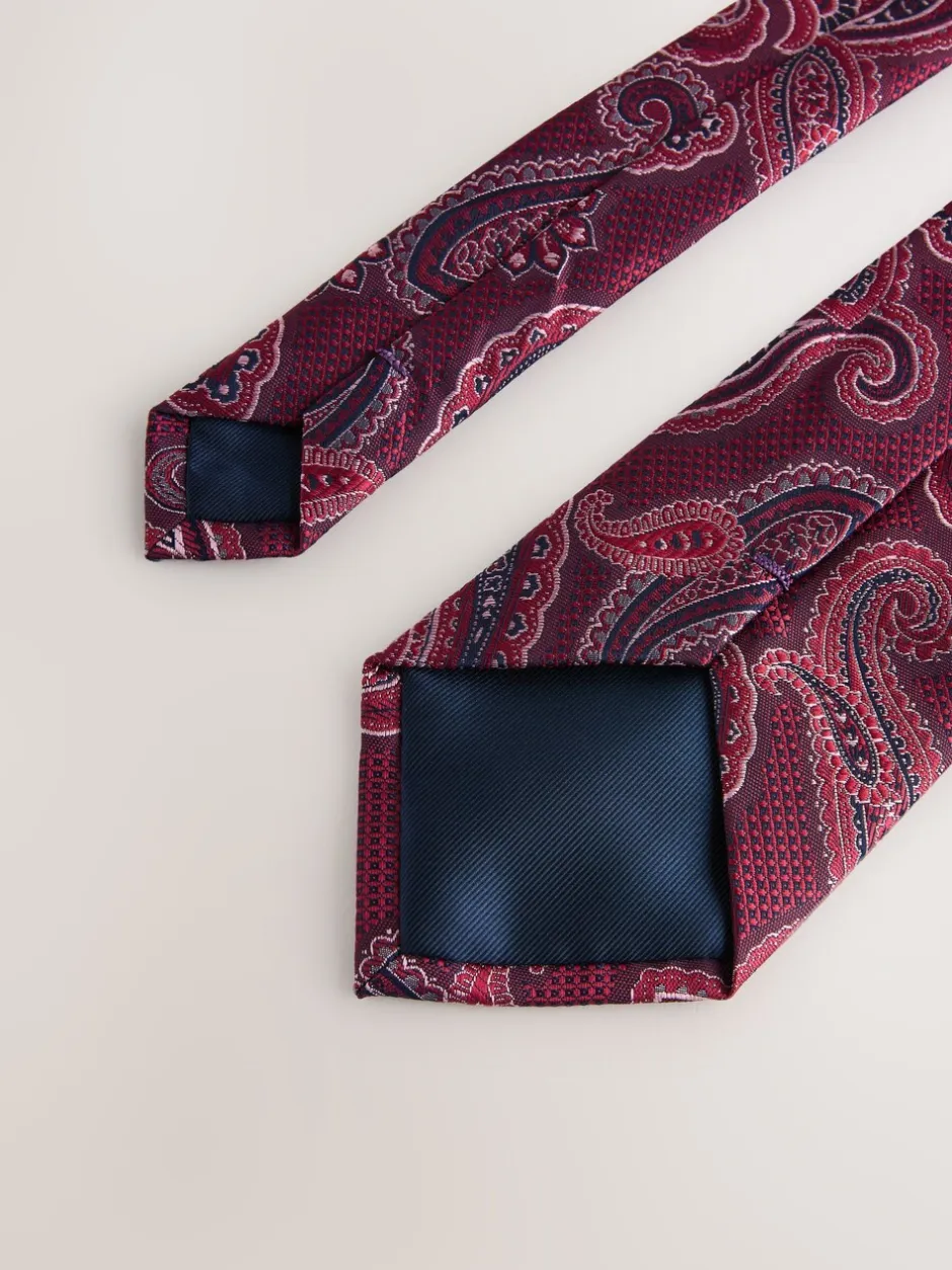 Stropdassen En Pochets*Next - Das met patroon Bordeauxrood