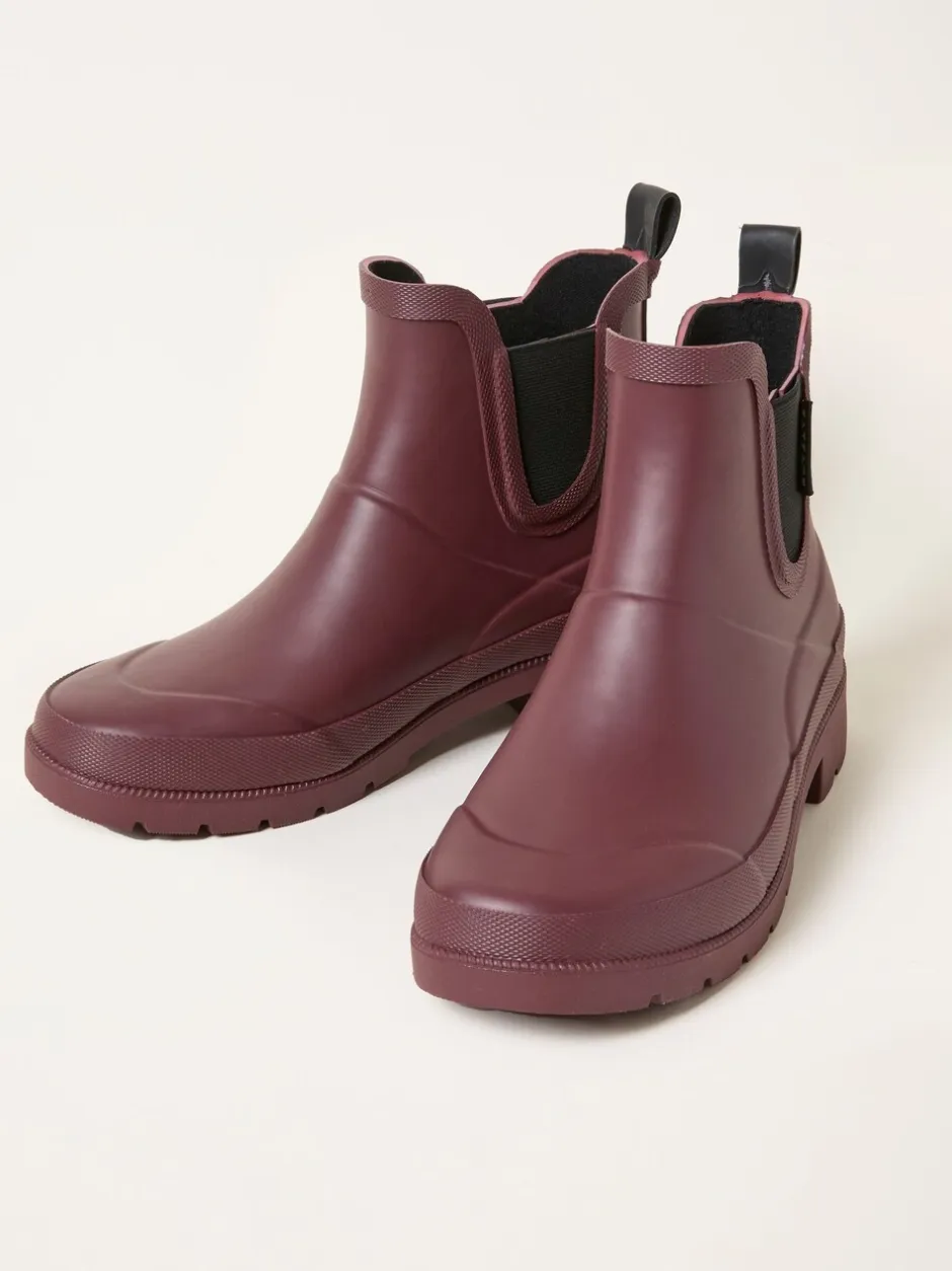Laarzen|Fat Face - FatFace Rubber Ankle Welly Bordeauxrood