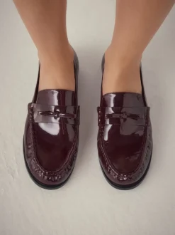 Lage Schoenen*Next - Forever Comfort® Bow Detail Ruched Toe Loafers Bordeauxrood
