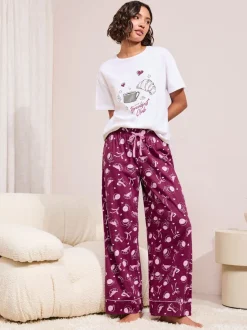 Pyjama's|Loungewear*Friends Like These Bordeauxrood - Breakfast Club Short Sleeve Pyjamas