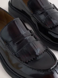 Schoenen*Next Bordeauxrood - Fringe Penny Loafers