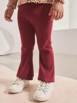 Broeken En Leggings*Next Bordeauxrood - Geribbelde flare legging (3 mnd-7 jr)