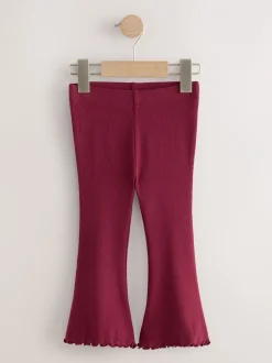 Broeken En Leggings*Next Bordeauxrood - Geribbelde flare legging (3 mnd-7 jr)