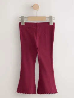 Broeken En Leggings*Next Bordeauxrood - Geribbelde flare legging (3 mnd-7 jr)