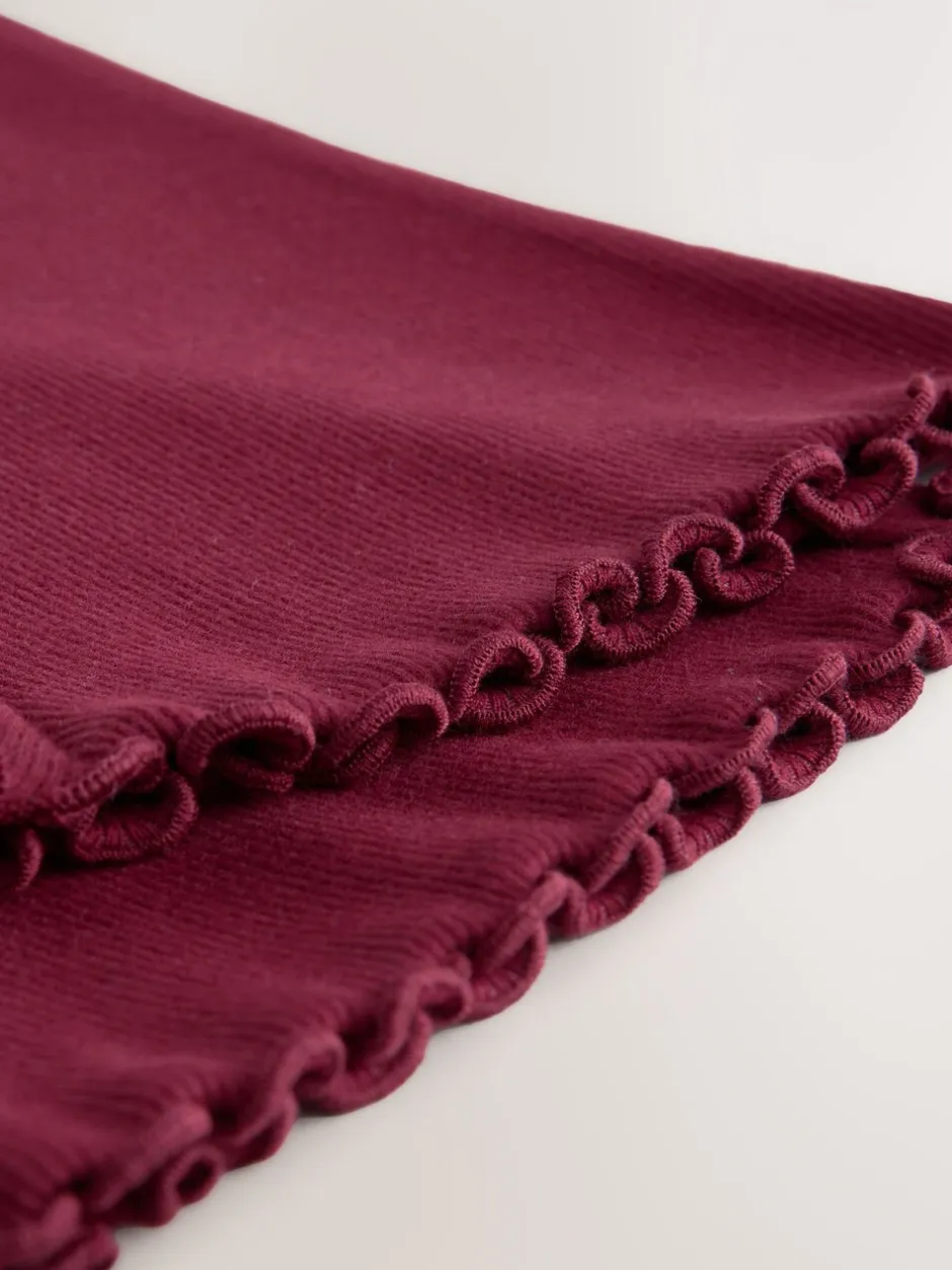 Broeken En Leggings*Next Bordeauxrood - Geribbelde flare legging (3 mnd-7 jr)