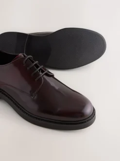 Schoenen|Formele Schoenen*Next - Hi-Shine Leather Derby Shoes Bordeauxrood