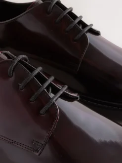 Schoenen|Formele Schoenen*Next - Hi-Shine Leather Derby Shoes Bordeauxrood
