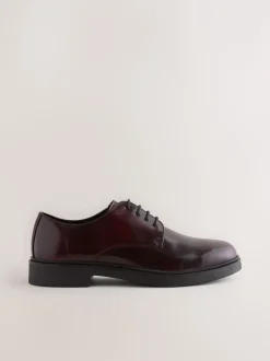 Schoenen|Formele Schoenen*Next - Hi-Shine Leather Derby Shoes Bordeauxrood