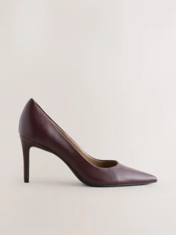 Ruimvallend En Extraruimvallend|Schoenen Met Hakken|Next Bordeauxrood - Leren mid-court pumps