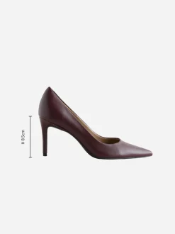 Ruimvallend En Extraruimvallend|Schoenen Met Hakken|Next Bordeauxrood - Leren mid-court pumps