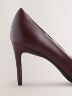Ruimvallend En Extraruimvallend|Schoenen Met Hakken|Next Bordeauxrood - Leren mid-court pumps
