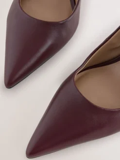 Ruimvallend En Extraruimvallend|Schoenen Met Hakken|Next Bordeauxrood - Leren mid-court pumps