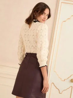 Rokken*Love & Roses - minirok van imitatieleer Bordeauxrood