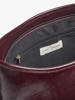 Tassen En Portemonnees|Love & Roses - Woven Slouchy Tote Bag Bordeauxrood