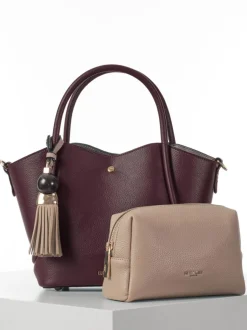 Tassen En Portemonnees|Luella Grey - Red Flo Cross-Body Bag Bordeauxrood