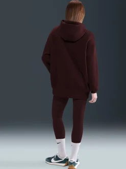 Sportkleding*Nike Bordeauxrood - oversized mini sportkleding Phoenix fleece swoosh pullover met hoodie