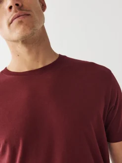 T-Shirts En Hemden|Next Bordeauxrood - Normale Pasvorm - Essentieel katoenen T-shirt met ronde hals