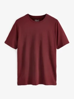 T-Shirts En Hemden|Next Bordeauxrood - Normale Pasvorm - Essentieel katoenen T-shirt met ronde hals