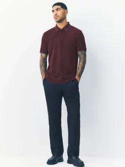 Poloshirts|T-Shirts En Hemden|Next Bordeauxrood - Normale Pasvorm - Net jacquard poloshirt