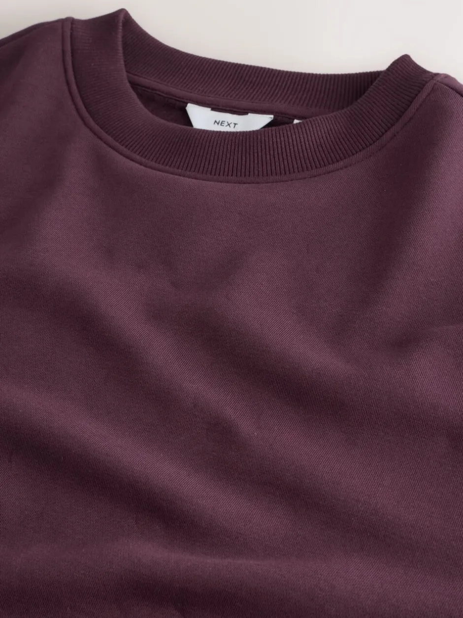 Sweaters En Hoody´S|Sweaters En Hoody´S*Next Bordeauxrood - Normale Pasvorm - Heavyweight Cotton Rich Crew Neck Sweatshirt
