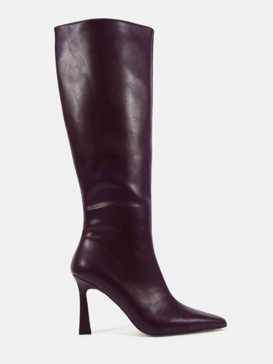 Boots*Novo - Galaxy Point Toe Stiletto Stretch Knee Boots Bordeauxrood