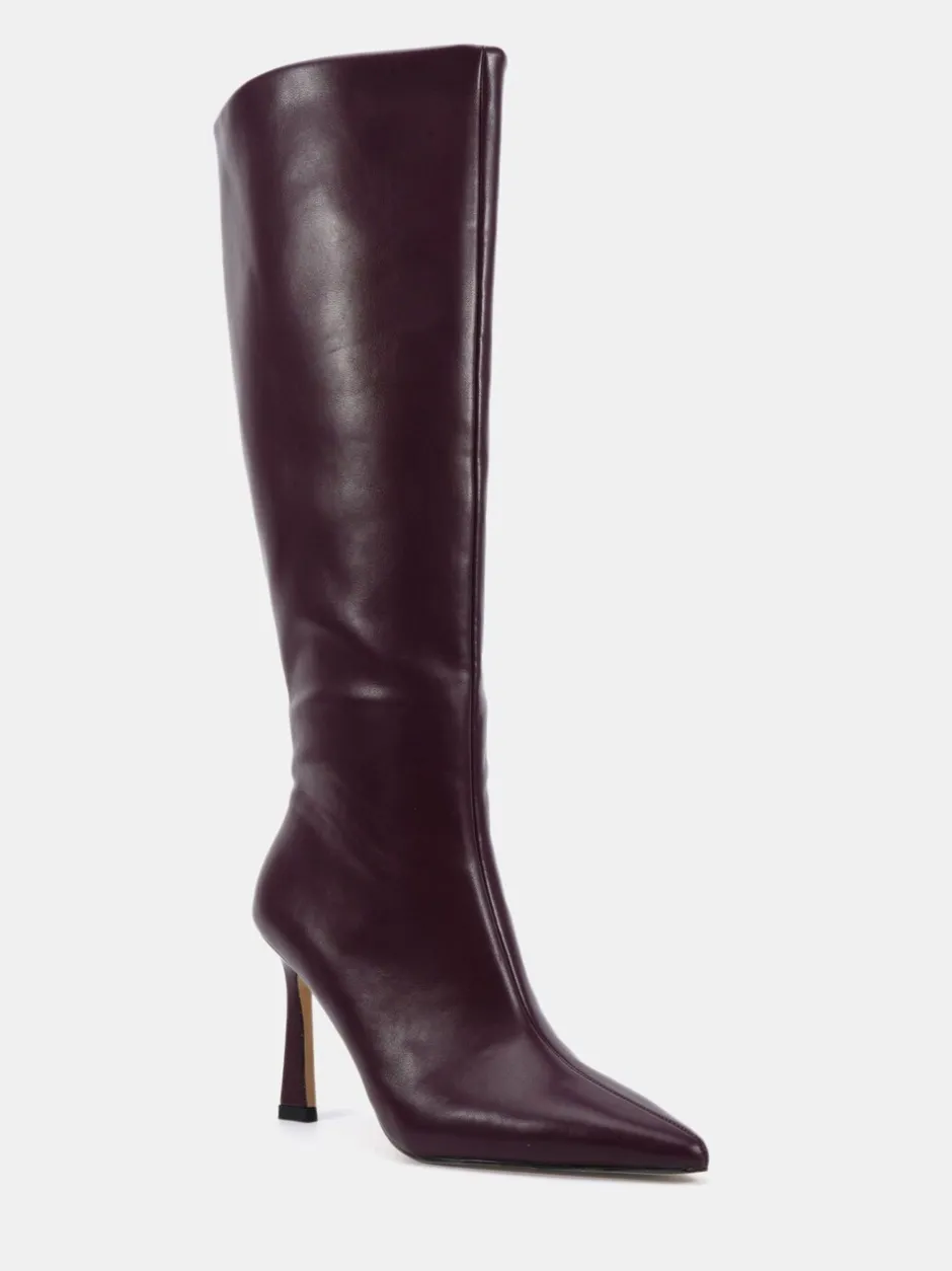 Boots*Novo - Galaxy Point Toe Stiletto Stretch Knee Boots Bordeauxrood