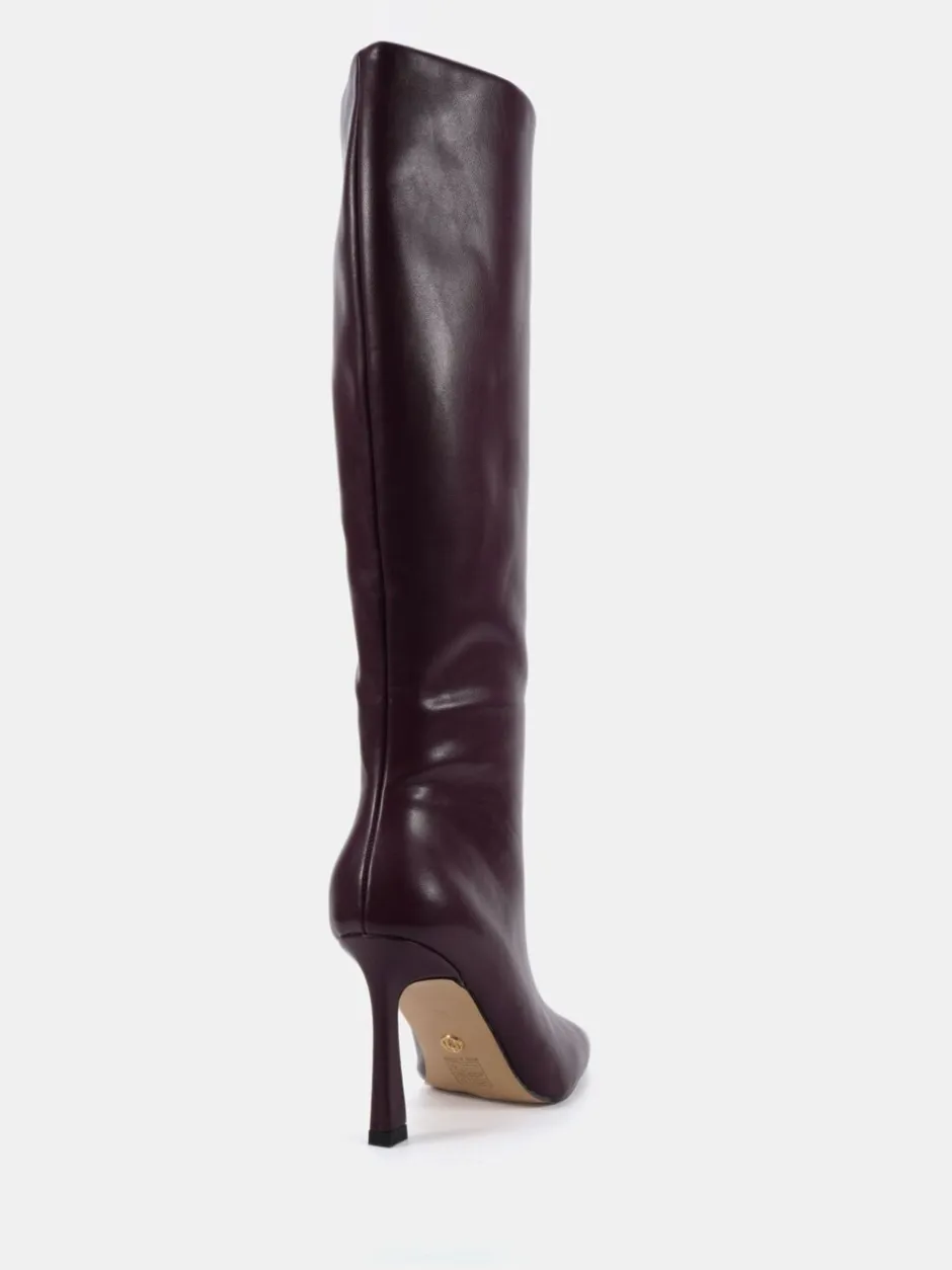 Boots*Novo - Galaxy Point Toe Stiletto Stretch Knee Boots Bordeauxrood