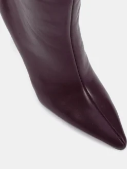 Boots*Novo - Galaxy Point Toe Stiletto Stretch Knee Boots Bordeauxrood
