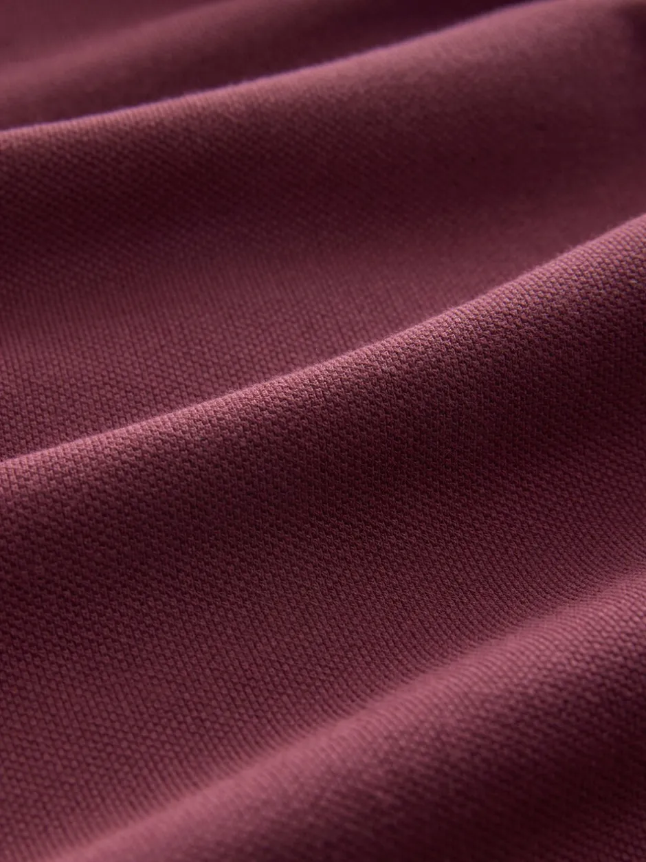 Poloshirts|Next Bordeauxrood - Regular fit poloshirt met korte mouwen en contrasterende randen