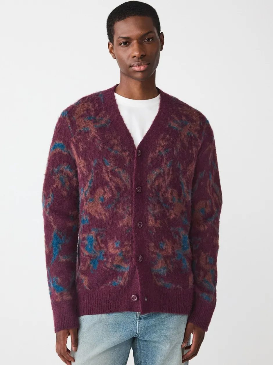 Gebreide Kleding*Next Bordeauxrood - Relaxed Fit Floral Pattern Cardigan