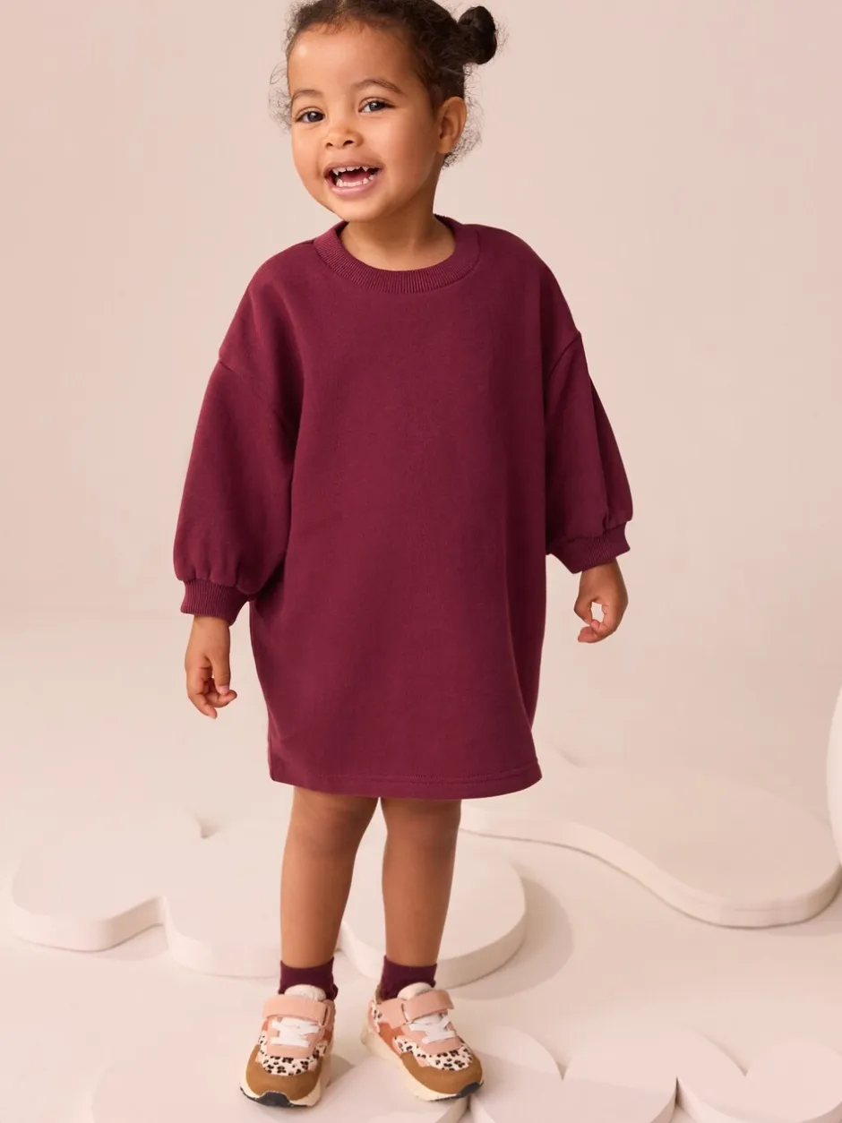 Jurken|Jurken*Next - Relaxte sweaterjurk (3mnd-7jr) Bordeauxrood