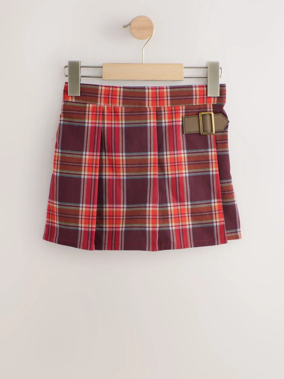 Shorts En Rokken|Next Bordeauxrood - Set van geruite skort en maillot (3mnd-7jr)