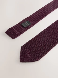 Stropdassen En Pochets|Next - Signature das met textuur van Italiaanse zijde Bordeauxrood