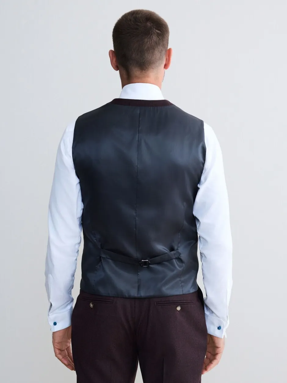 Vesten|Next - Signature Zignone flanellen gilet van Italiaanse wol-kasjmier blend Bordeauxrood