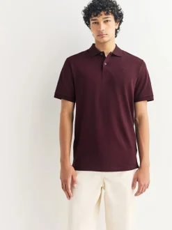 T-Shirts En Hemden|Poloshirts|Next Bordeauxrood - Slim Fit - Piqué poloshirt met korte mouwen