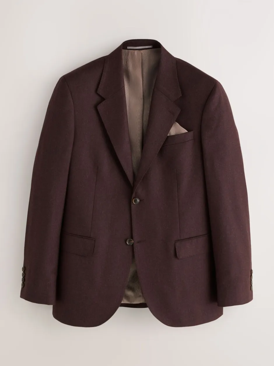 Pakken|Next - Slim Fit - Signature Zignone flanellen colbert van Italiaanse wol-kasjmier blend Bordeauxrood