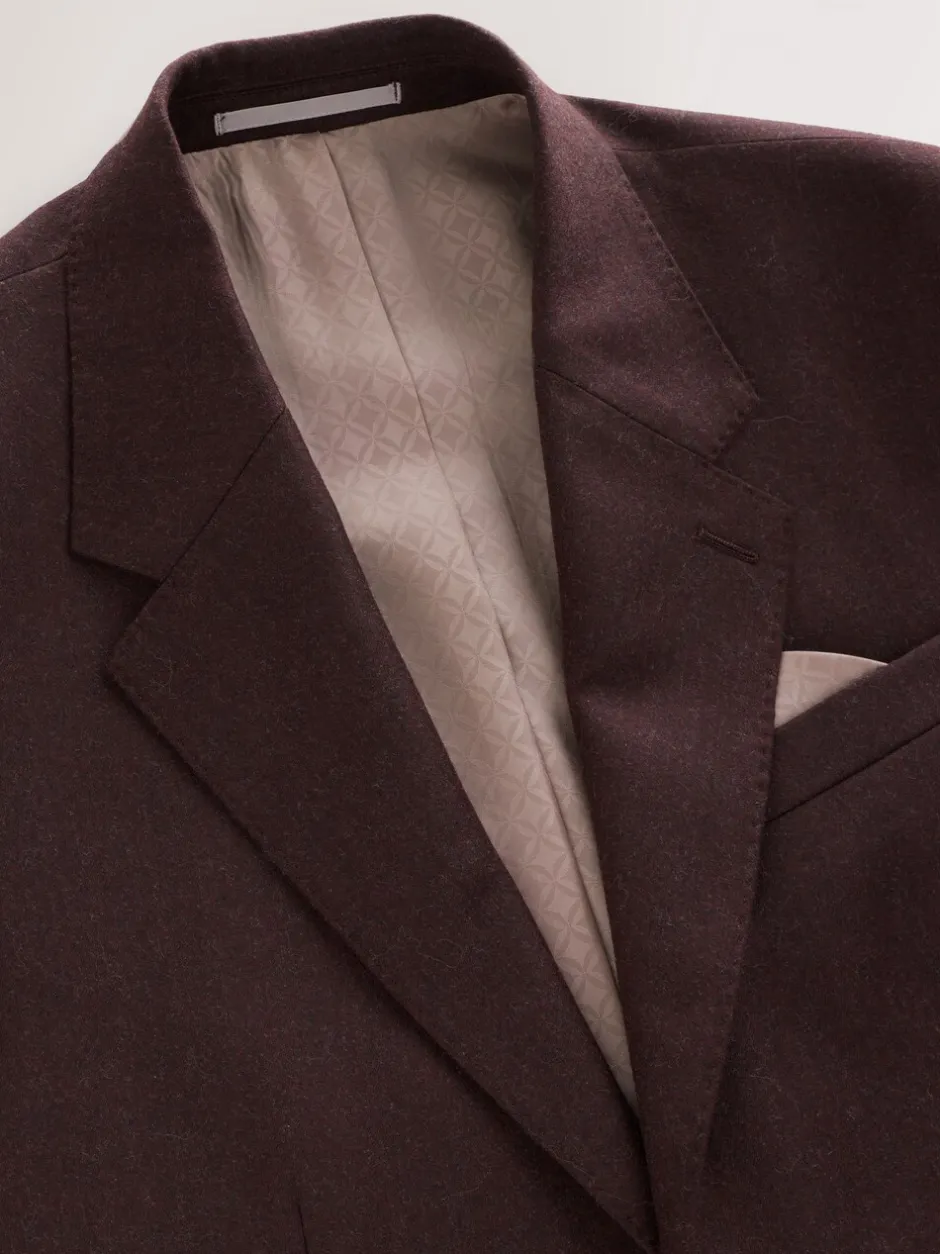 Pakken|Next - Slim Fit - Signature Zignone flanellen colbert van Italiaanse wol-kasjmier blend Bordeauxrood