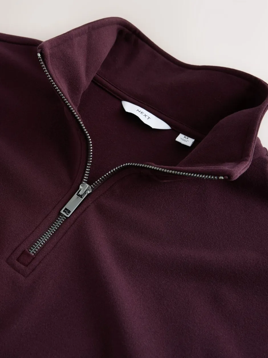 Jassen En Jacks|Next - Soft Touch Quarter Zip Neck Fleece Bordeauxrood