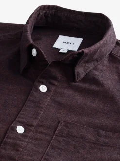 Formele Overhemden|Next Bordeauxrood - Soft Touch Oxford Long Sleeve Shirt
