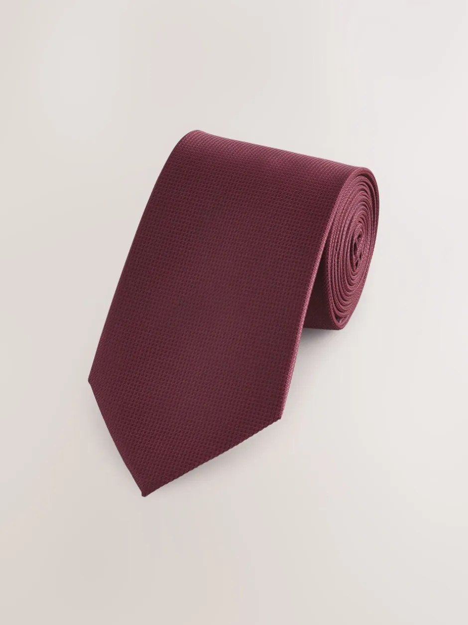 Stropdassen En Pochets|Next - Standaard - Stropdas met textuur Bordeauxrood